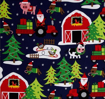 Santa at the Farm fabric photo by East Dakota Quilter